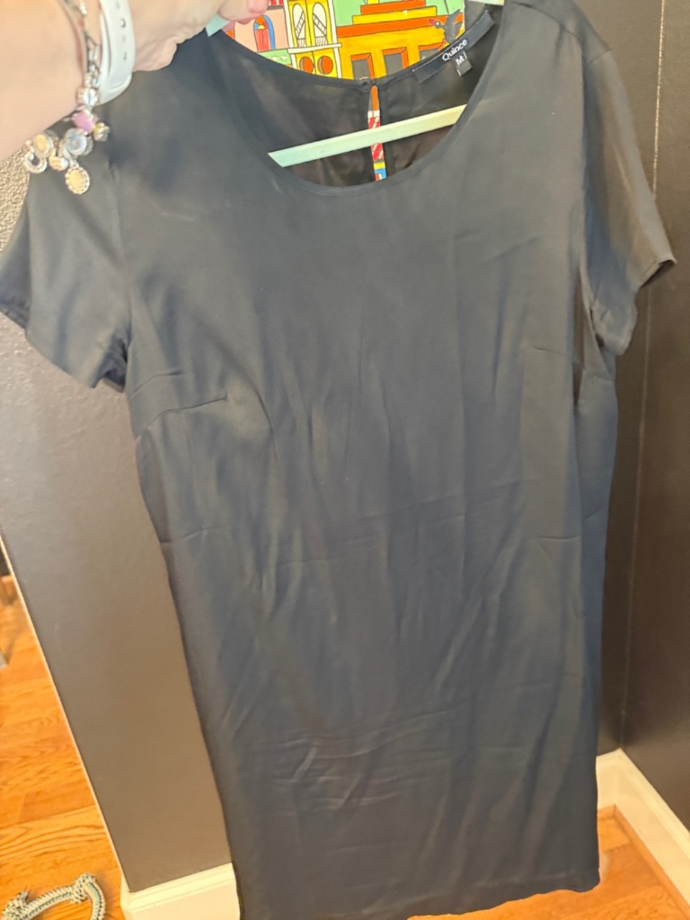 Quince Black Short-Sleeve Shift Tunic Dress - Picture 4 of 4